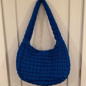 Blue Quilted Shoulder Bag